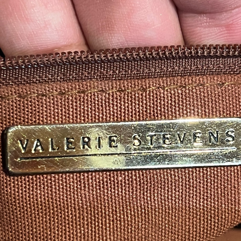 Valerie Stevens Rich Brown leather Woven Shoulder Bag - Picture 8 of 16